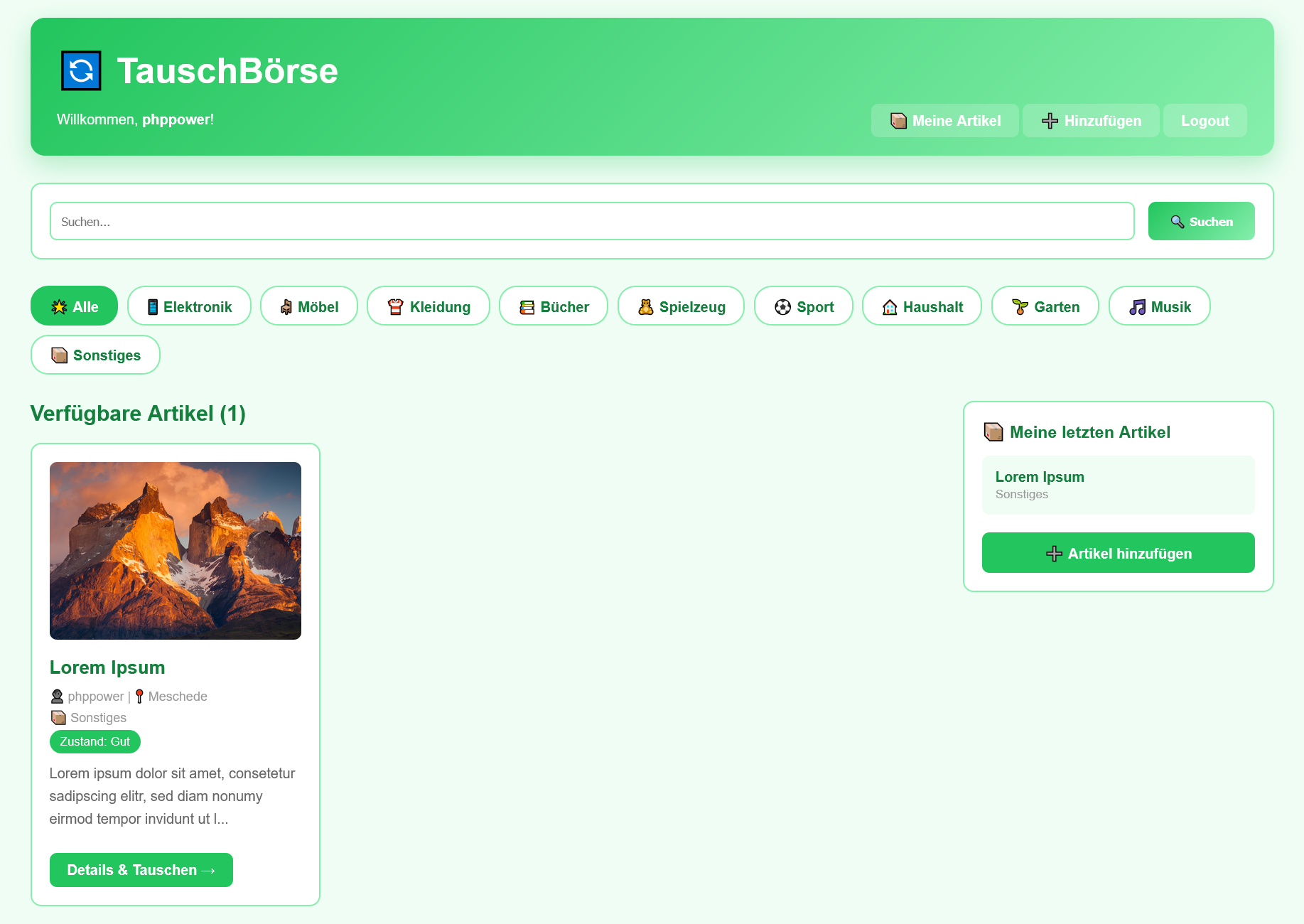 interne Tausch Börse