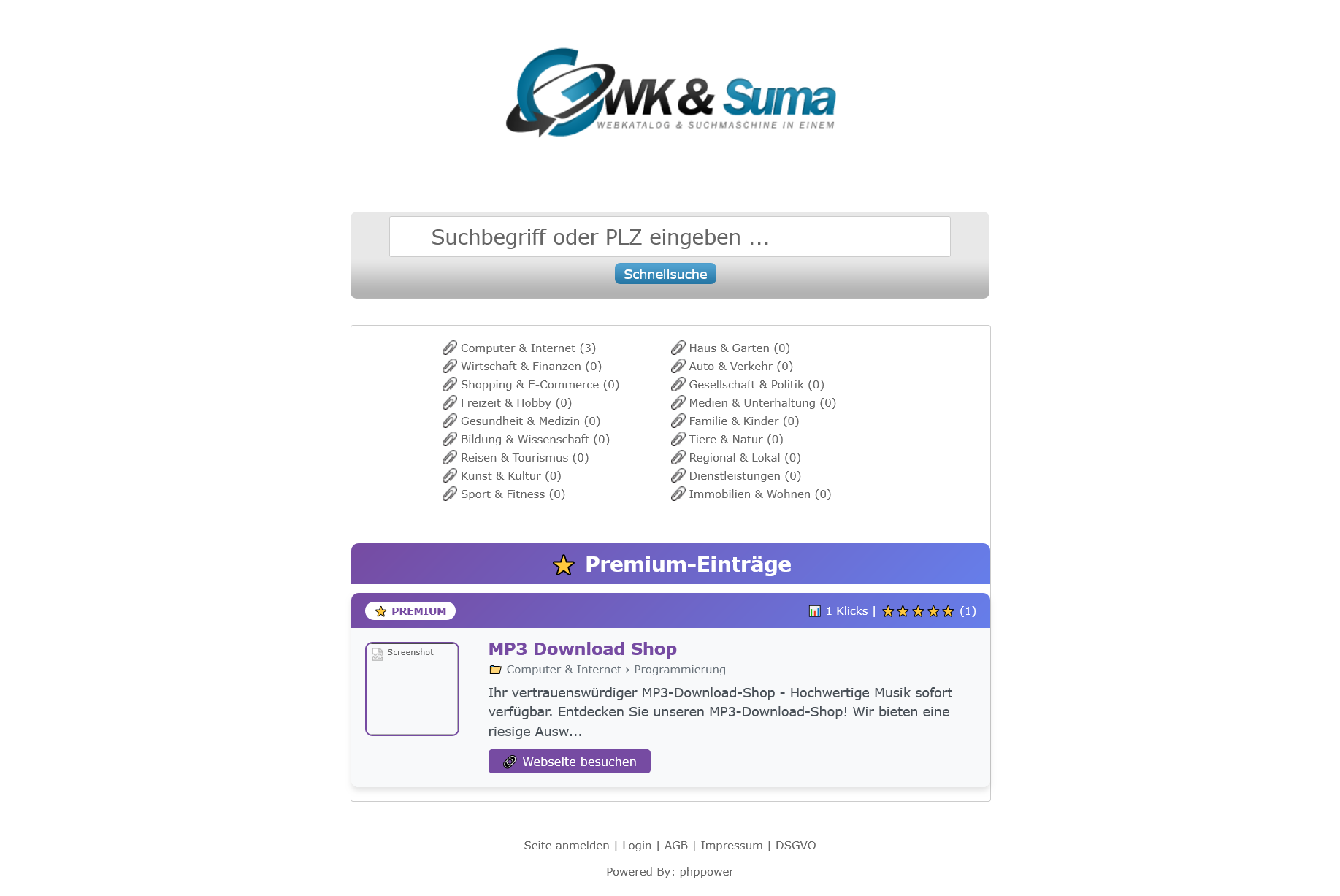 WK-Suma - Webkatalog und Suchmaschine